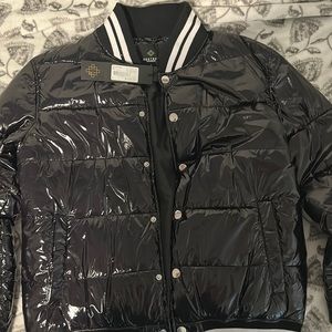 8DSTRKT Black Puffer Jacket, Size Large